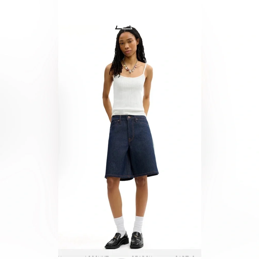 Long denim shorts